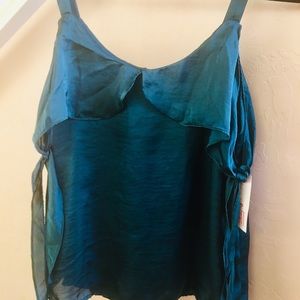 Brand new satin cold shoulder top